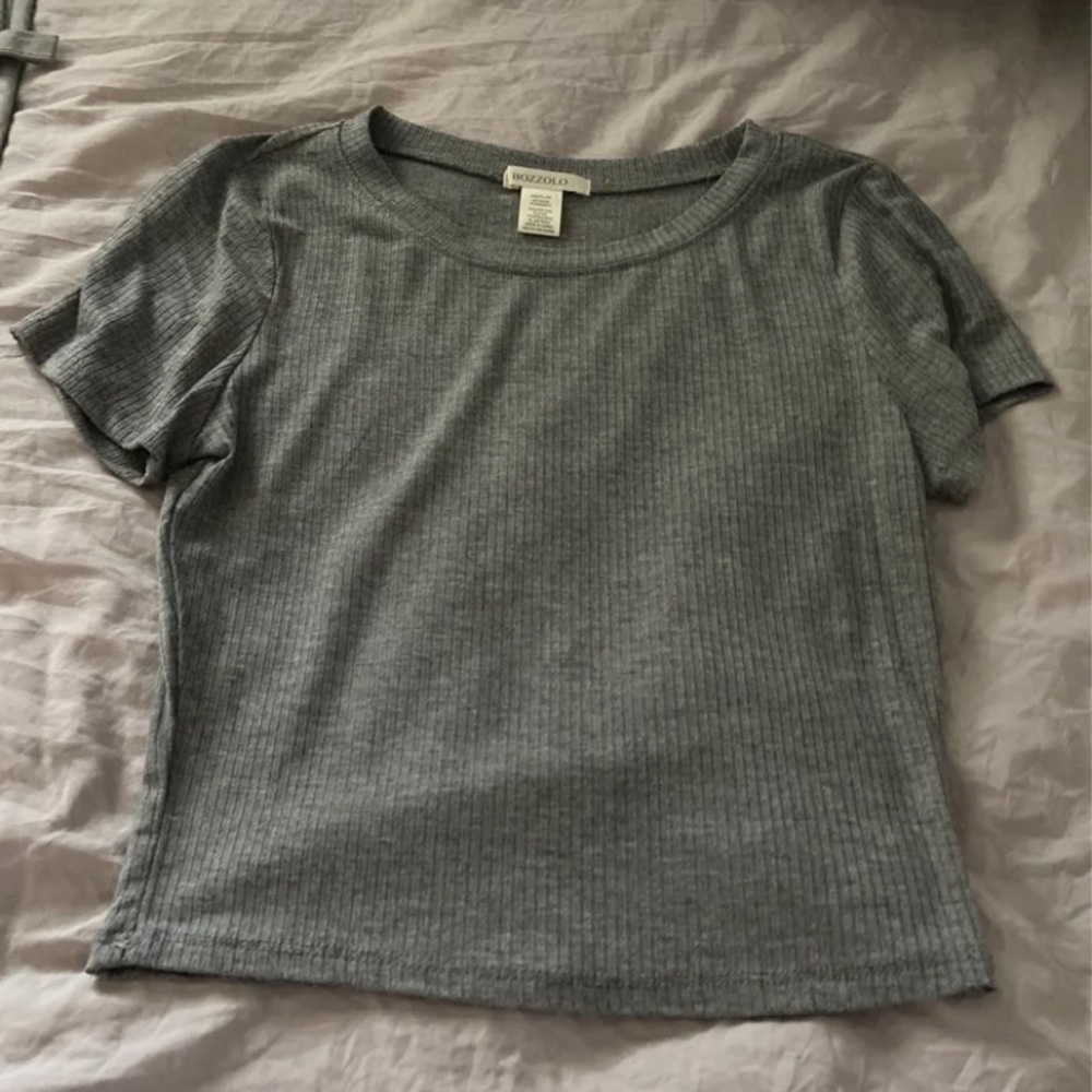 bozzolo grey cropped shirt